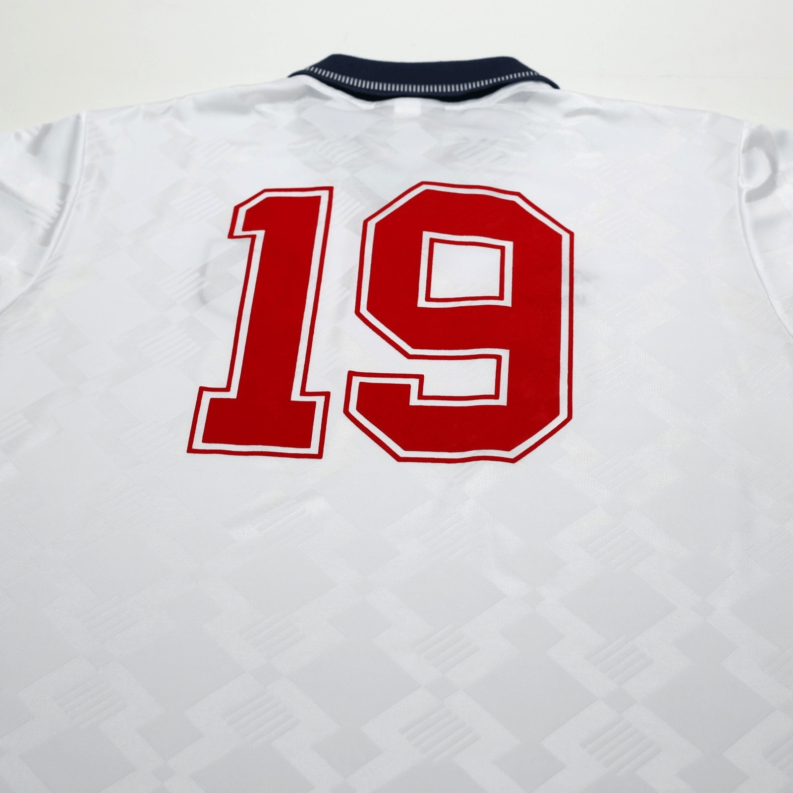 1990/92 Gascoigne #19 England Retro Umbro Home Football Shirt (L) Italia 90