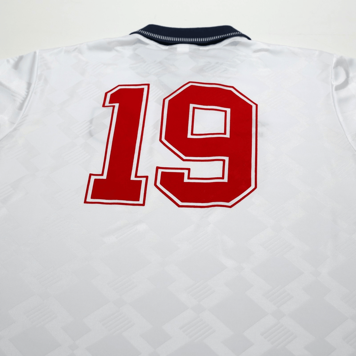 1990/92 Gascoigne #19 England Retro Umbro Home Football Shirt (L) Italia 90
