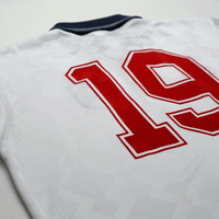 1990/92 Gascoigne #19 England Retro Umbro Home Football Shirt (L) Italia 90