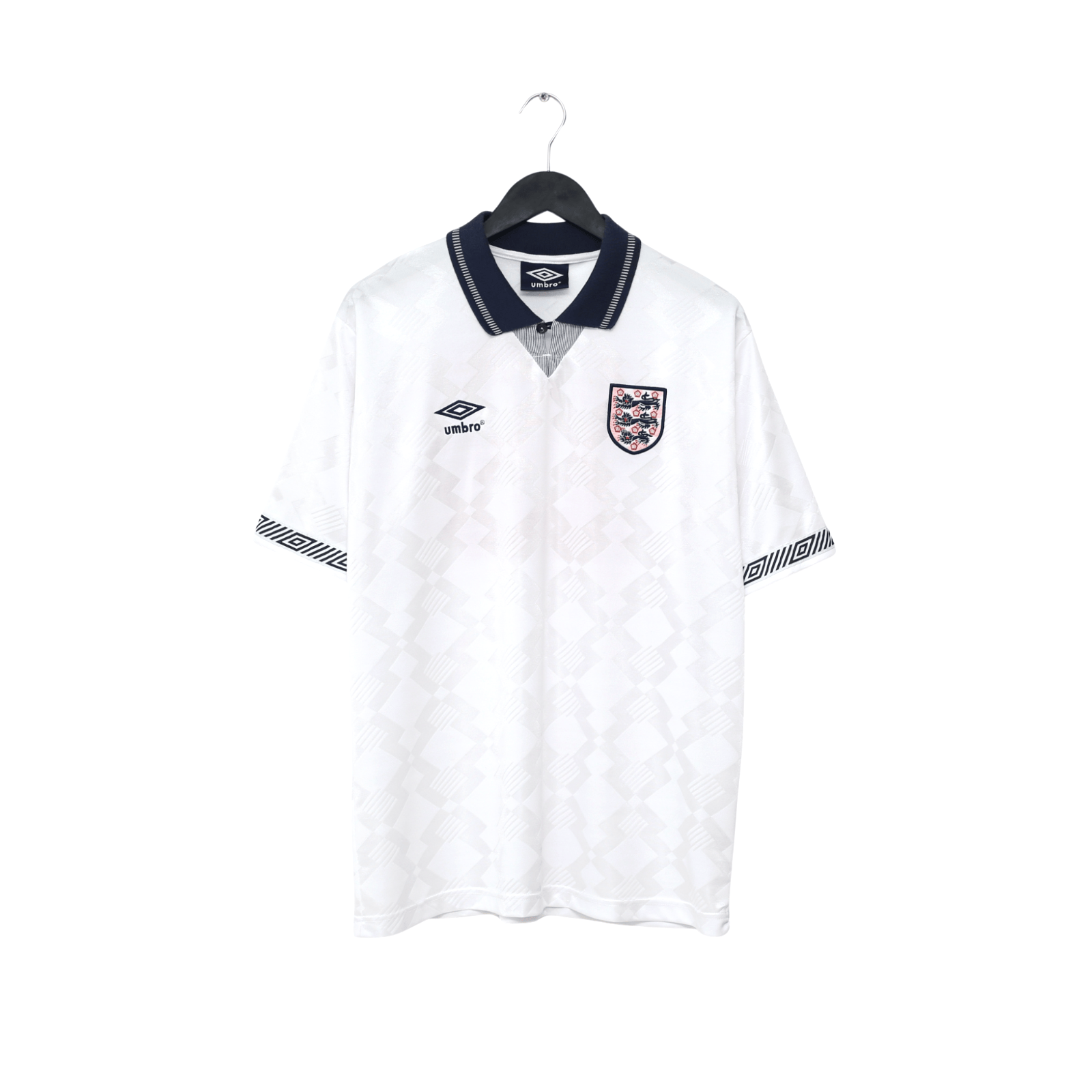 1990/92 Gascoigne #19 England Retro Umbro Home Football Shirt (L) Italia 90