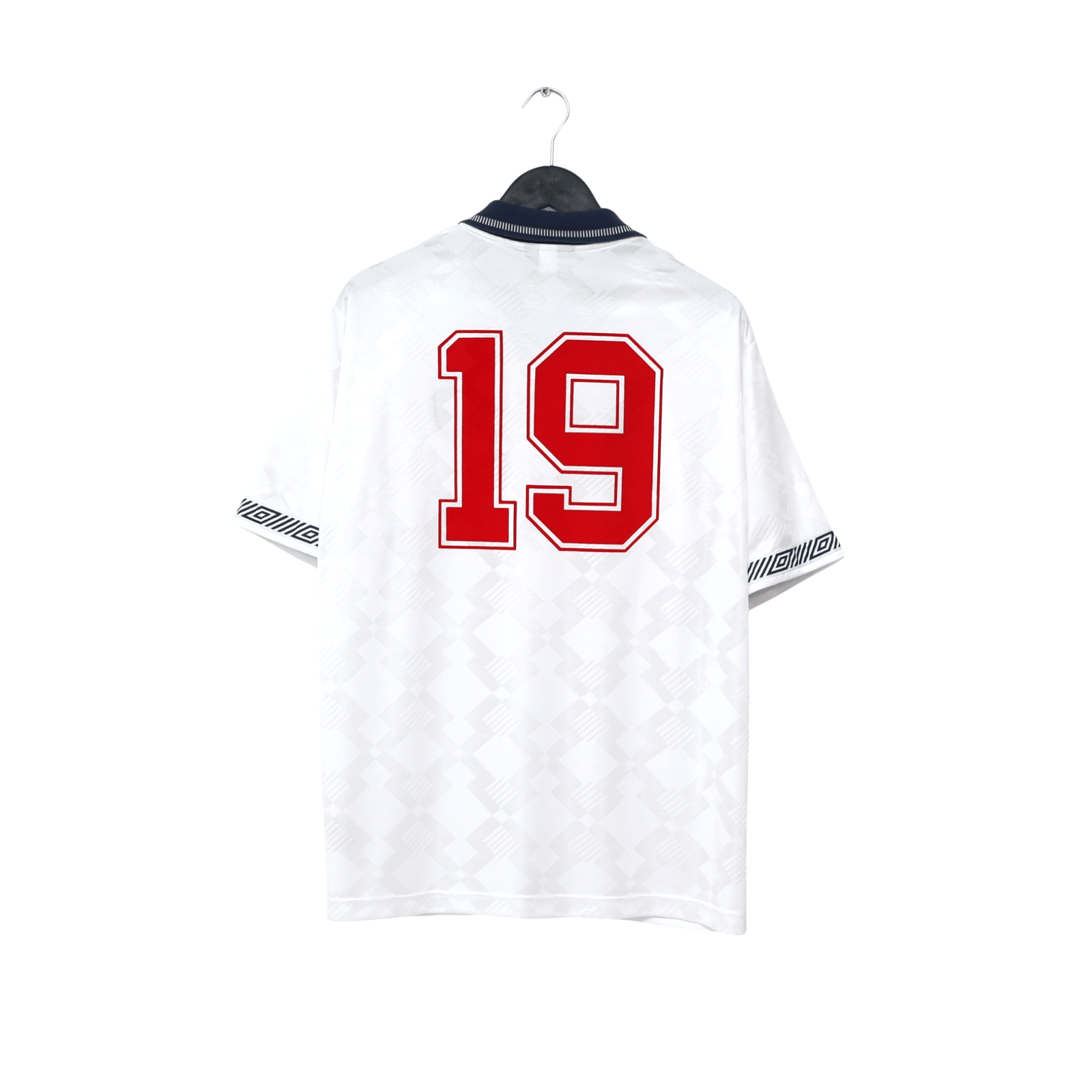 1990/92 Gascoigne #19 England Retro Umbro Home Football Shirt (L) Italia 90