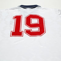 1990/92 Gascoigne #19 England Retro Umbro Home Football Shirt (L) Italia 90