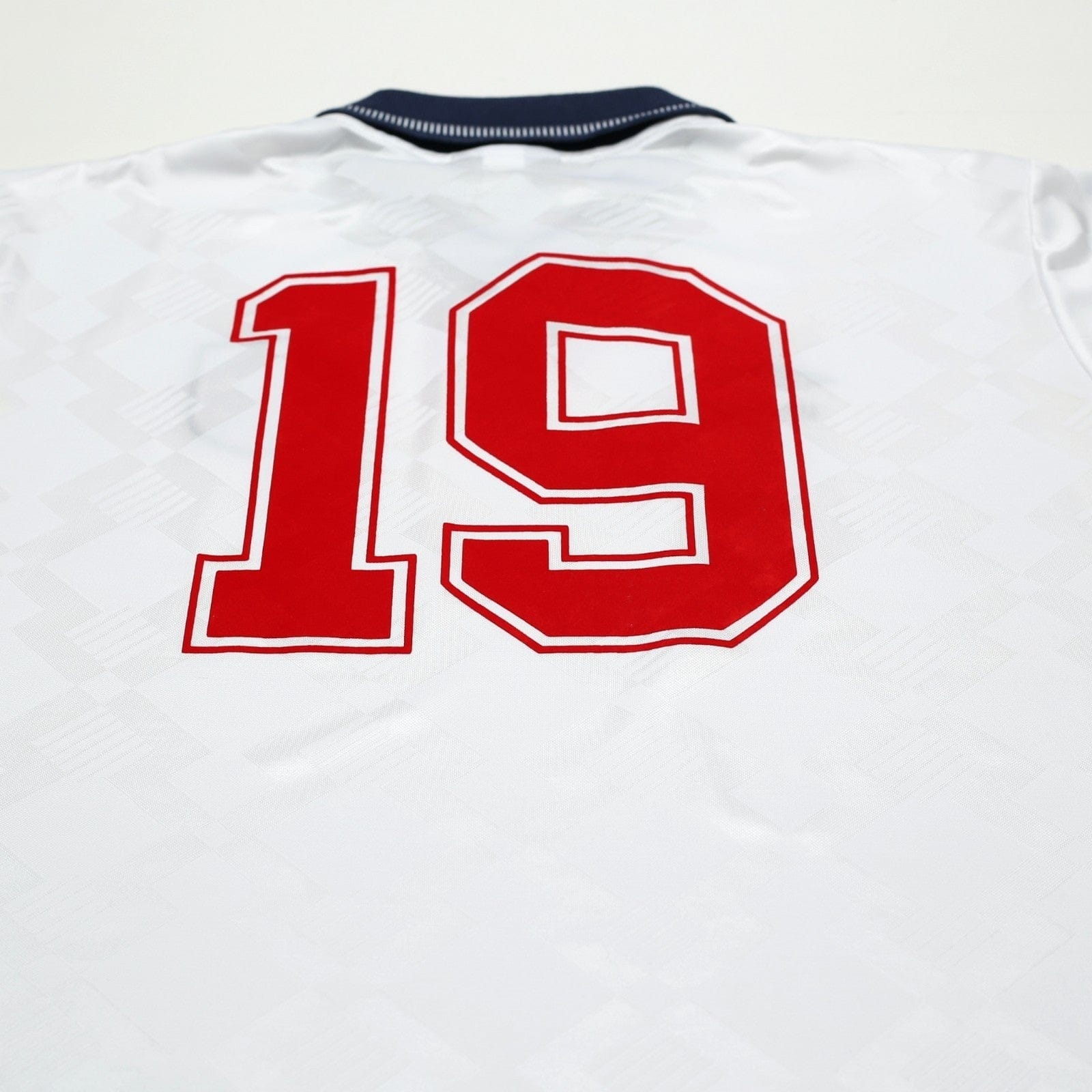 1990/92 Gascoigne #19 England Retro Umbro Home Football Shirt (L) Italia 90