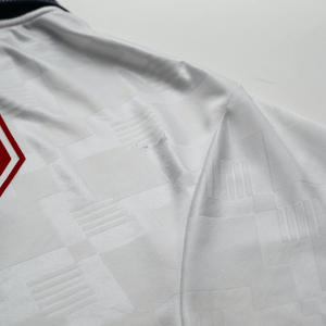 1990/92 Gascoigne #19 England Retro Umbro Home Football Shirt (L) Italia 90