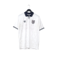 1990/92 Gascoigne #19 England Retro Umbro Home Football Shirt (L) Italia 90