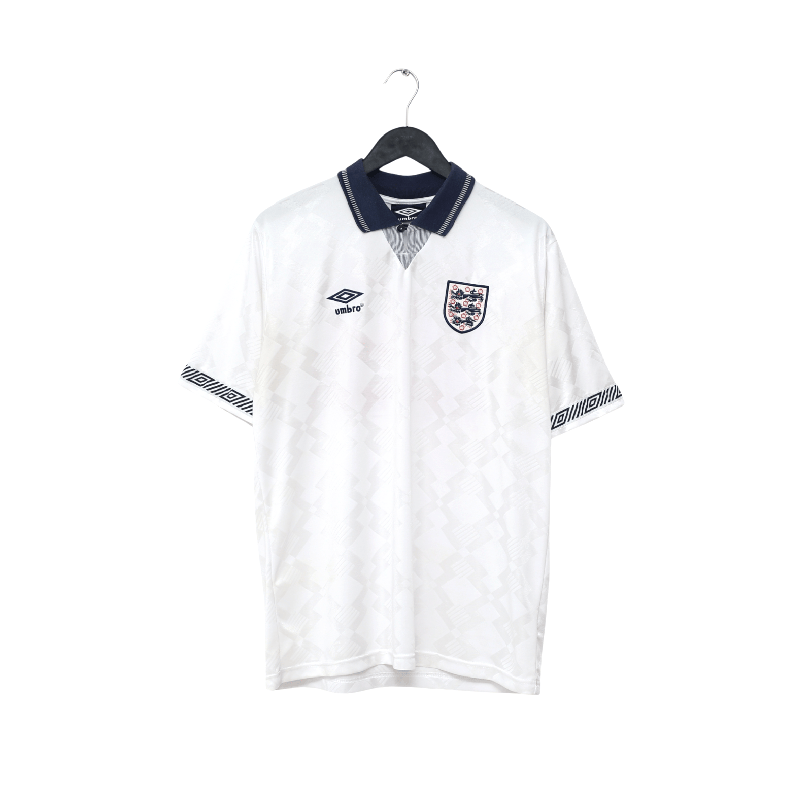 1990/92 Gascoigne #19 England Retro Umbro Home Football Shirt (L) Italia 90