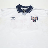 1990/92 Gascoigne #19 England Retro Umbro Home Football Shirt (L) Italia 90