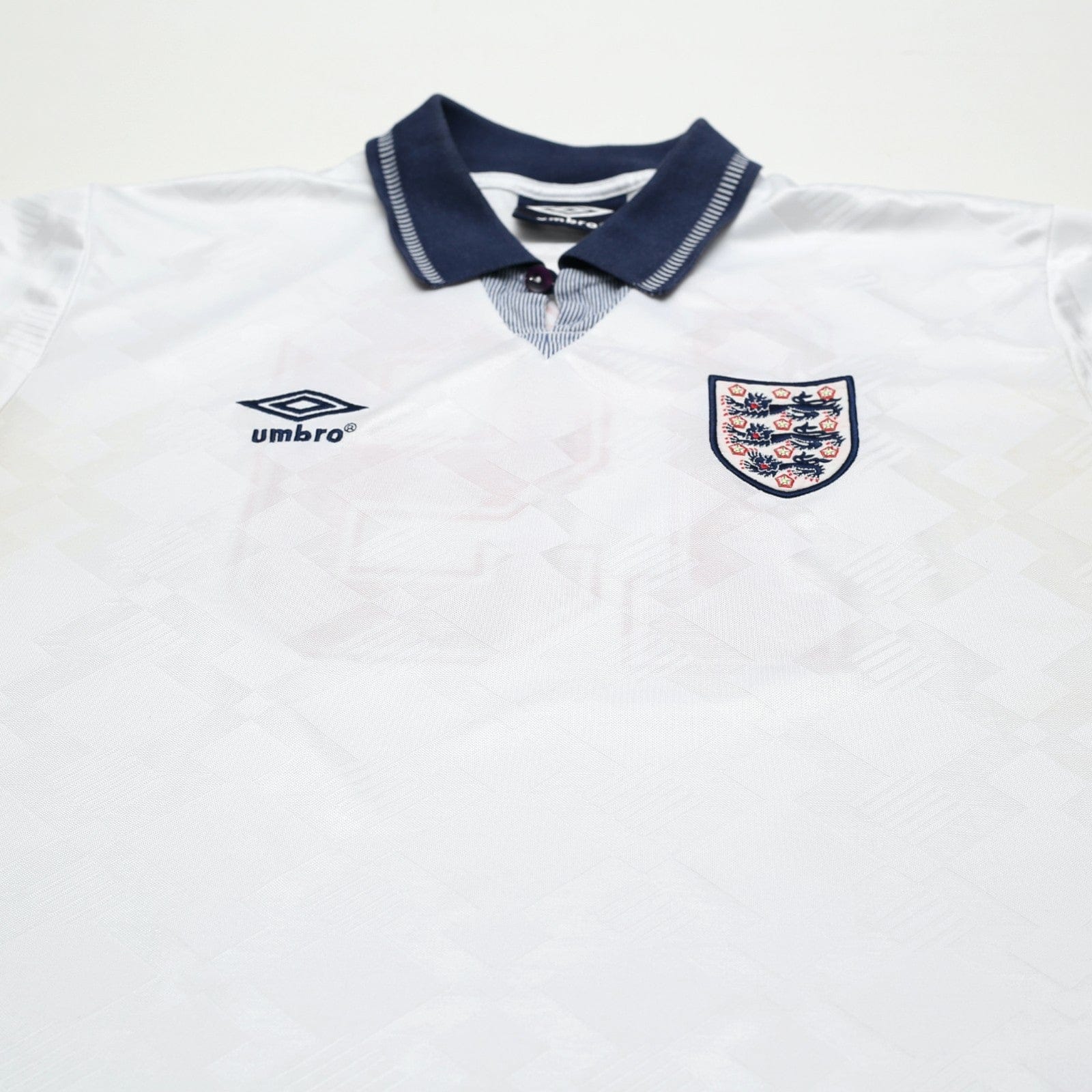 1990/92 Gascoigne #19 England Retro Umbro Home Football Shirt (L) Italia 90