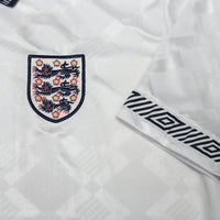 1990/92 Gascoigne #19 England Retro Umbro Home Football Shirt (L) Italia 90