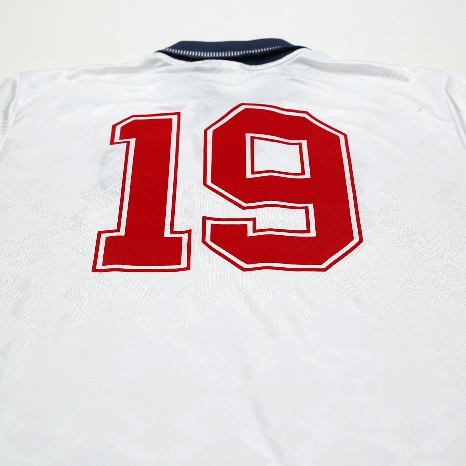 1990/92 Gascoigne #19 England Retro Umbro Home Football Shirt (L) Italia 90