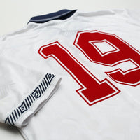 1990/92 Gascoigne #19 England Retro Umbro Home Football Shirt (L) Italia 90