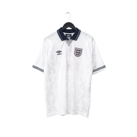 1990/92 Gascoigne #19 England Retro Umbro Home Football Shirt (L) Italia 90