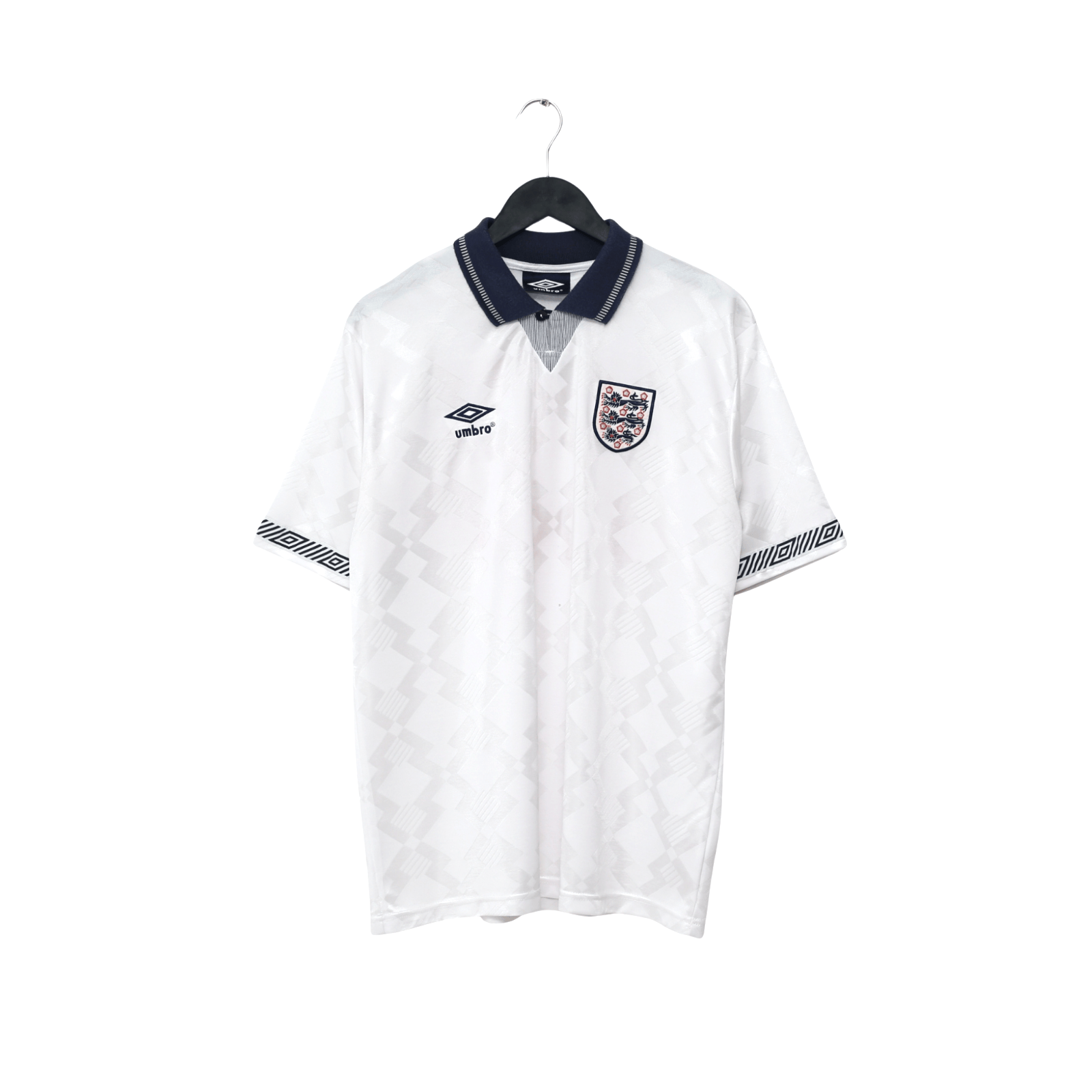 1990/92 Gascoigne #19 England Retro Umbro Home Football Shirt (L) Italia 90