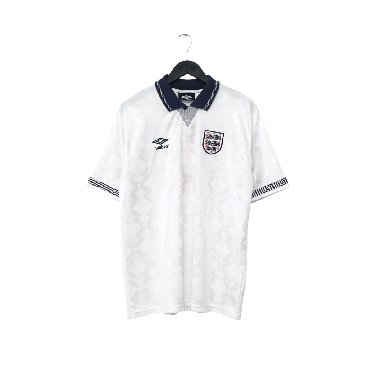 1990/92 Gascoigne #19 England Retro Umbro Home Football Shirt (L) Italia 90