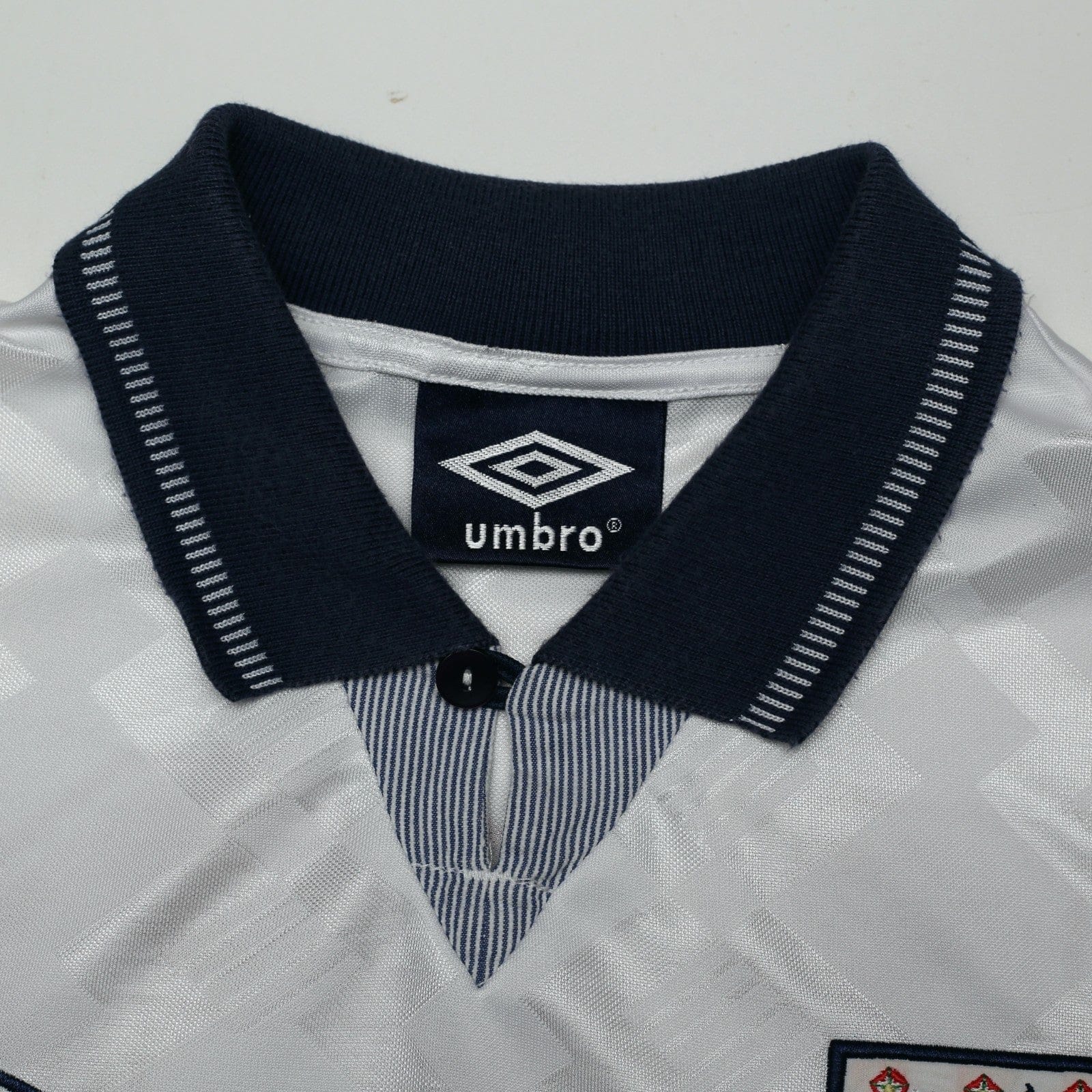 1990/92 Gascoigne #19 England Retro Umbro Home Football Shirt (L) Italia 90