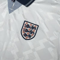 1990/92 Gascoigne #19 England Retro Umbro Home Football Shirt (L) Italia 90