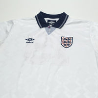 1990/92 Gascoigne #19 England Retro Umbro Home Football Shirt (L) Italia 90