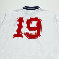 1990/92 Gascoigne #19 England Retro Umbro Home Football Shirt (L) Italia 90