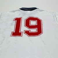 1990/92 Gascoigne #19 England Retro Umbro Home Football Shirt (L) Italia 90