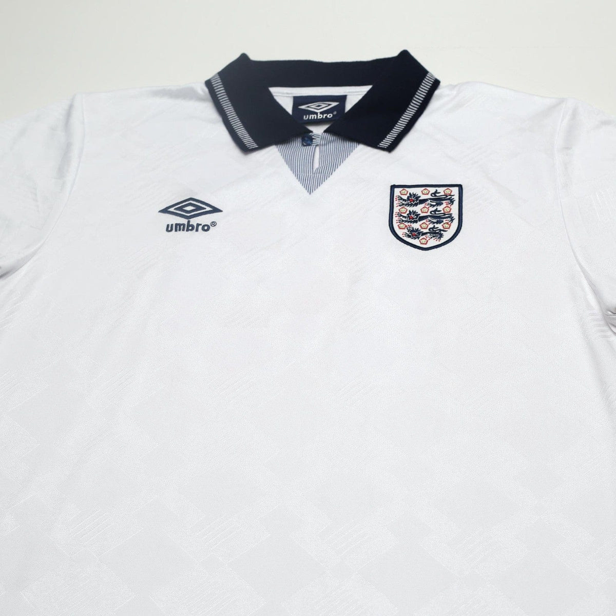 1990/92 Gascoigne #19 England Retro Umbro Home Football Shirt (L) Italia 90