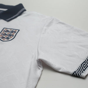 1990/92 Gascoigne #19 England Retro Umbro Home Football Shirt (L) Italia 90