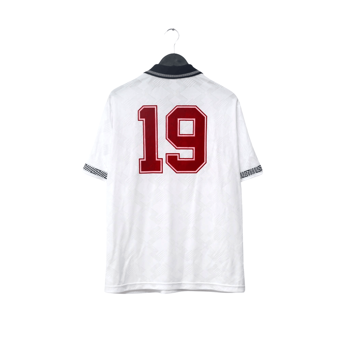 1990/92 Gascoigne #19 England Retro Umbro Home Football Shirt (L) Italia 90