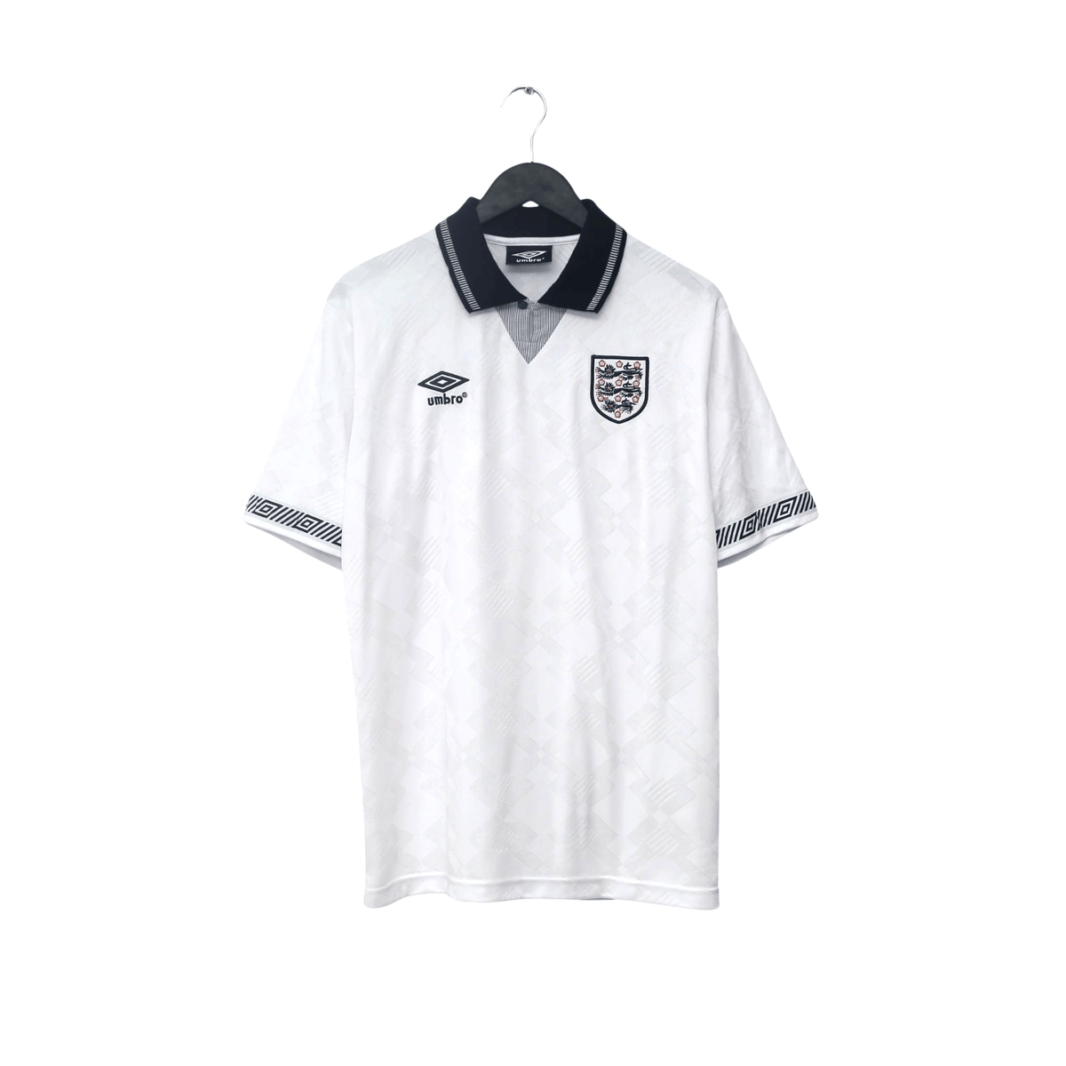 1990/92 Gascoigne #19 England Retro Umbro Home Football Shirt (L) Italia 90