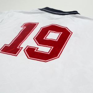 1990/92 Gascoigne #19 England Retro Umbro Home Football Shirt (L) Italia 90