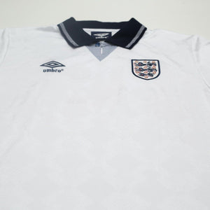 1990/92 Gascoigne #19 England Retro Umbro Home Football Shirt (L) Italia 90