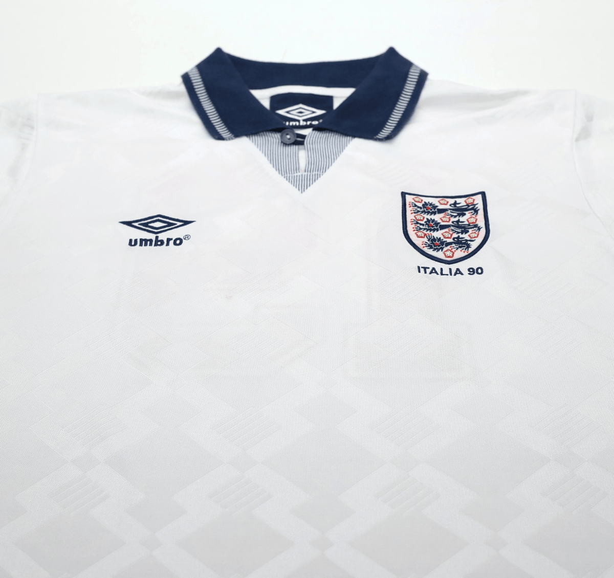 1990/92 GASCOIGNE #19 England Retro Umbro Home Football Shirt (M) Italia 90