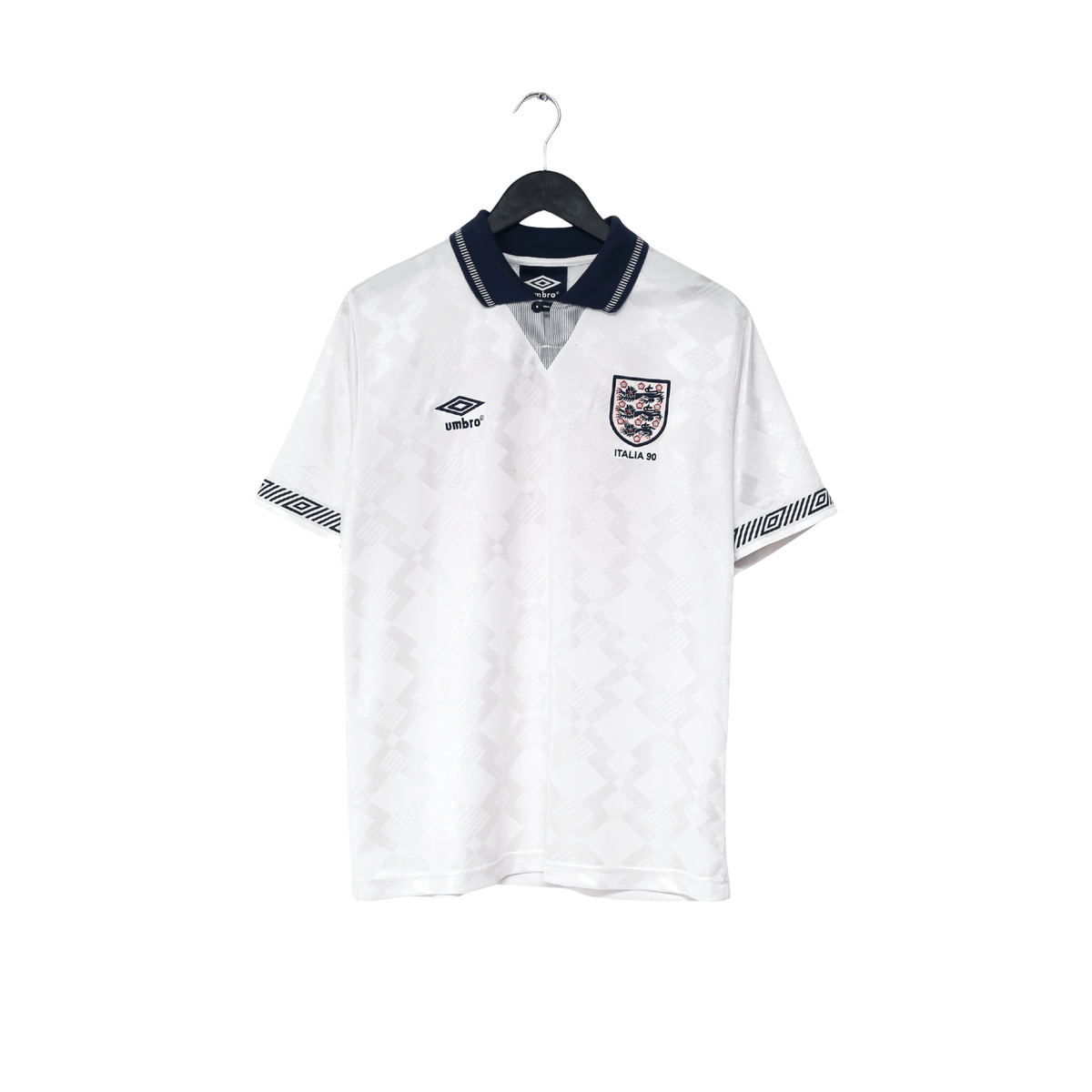 1990/92 GASCOIGNE #19 England Retro Umbro Home Football Shirt (M) Italia 90