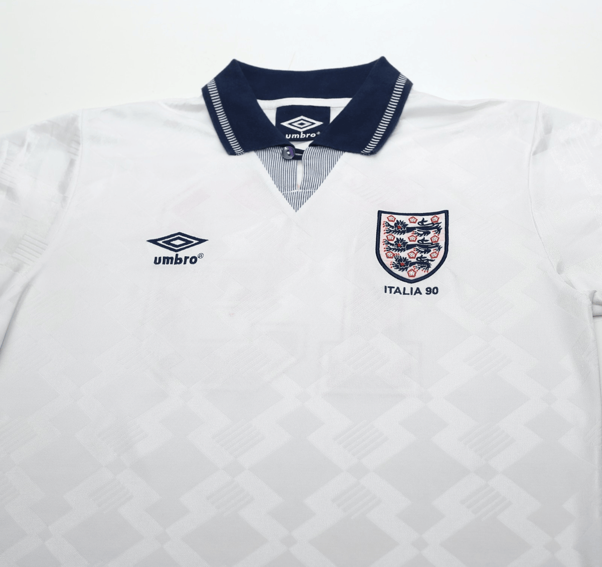 1990/92 GASCOIGNE #19 England Retro Umbro Home Football Shirt (M) Italia 90