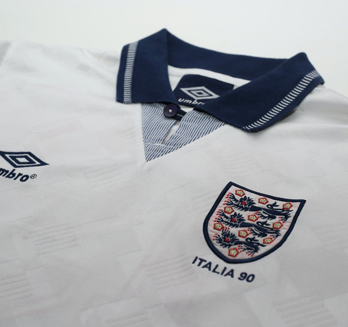 1990/92 GASCOIGNE #19 England Retro Umbro Home Football Shirt (M) Italia 90