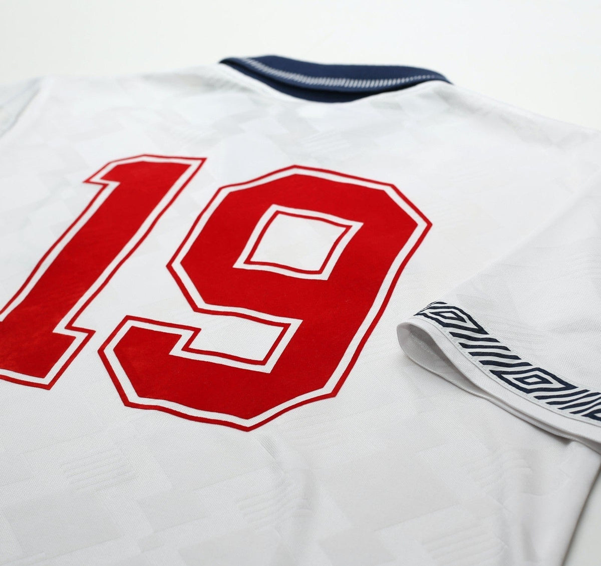 1990/92 GASCOIGNE #19 England Retro Umbro Home Football Shirt (M) Italia 90