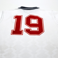1990/92 Gascoigne #19 England Retro Umbro Home Football Shirt (M) Italia 90