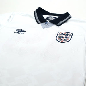 1990/92 Gascoigne #19 England Retro Umbro Home Football Shirt (S) Italia 90