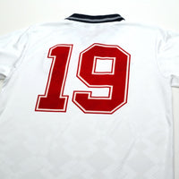 1990/92 Gascoigne #19 England Retro Umbro Home Football Shirt (S) Italia 90