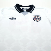 1990/92 Gascoigne #19 England Retro Umbro Home Football Shirt (S) Italia 90