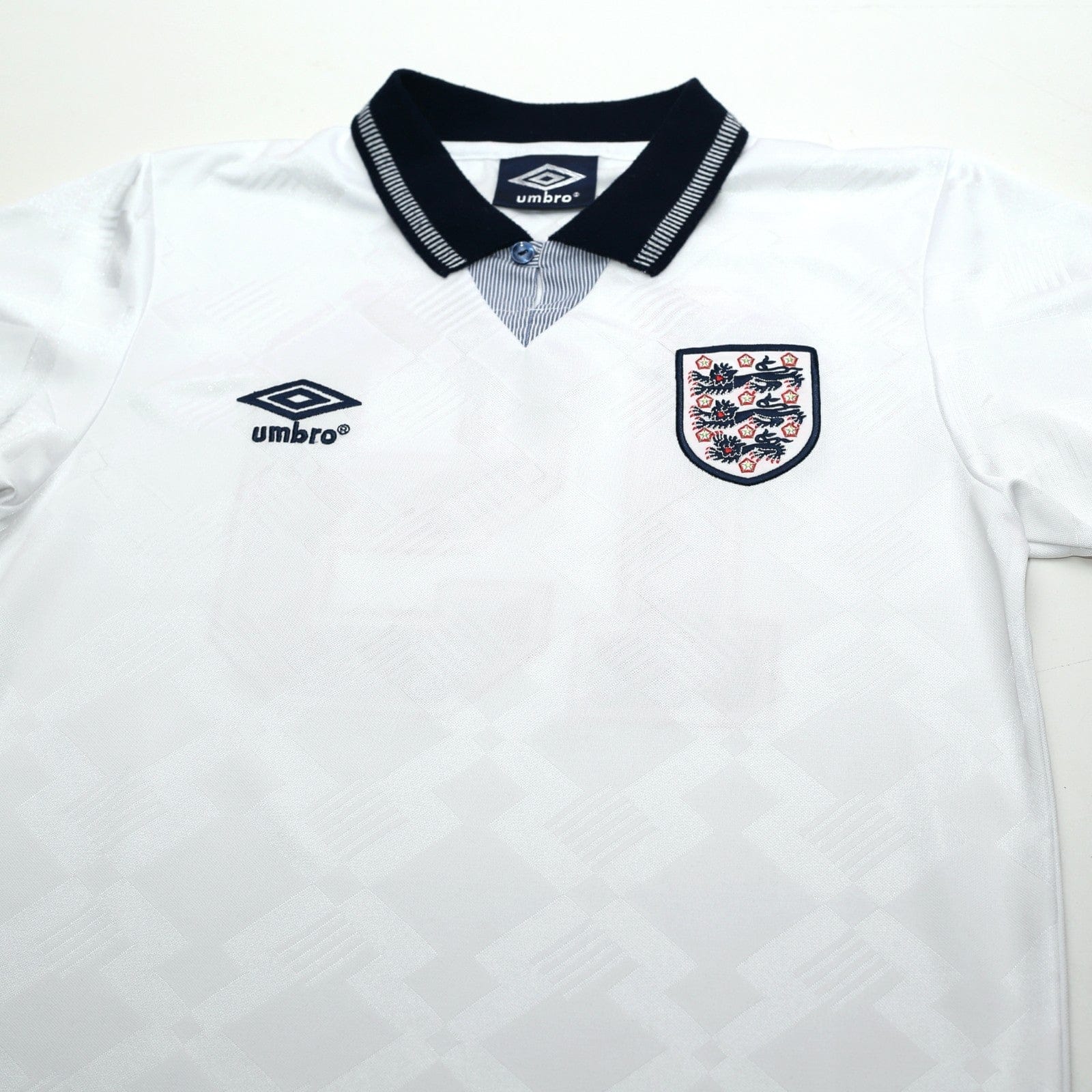 1990/92 Gascoigne #19 England Retro Umbro Home Football Shirt (S) Italia 90
