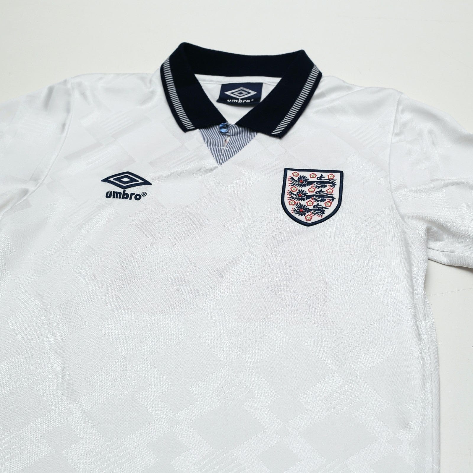 1990/92 Gascoigne #19 England Retro Umbro Home Football Shirt (S) Italia 90