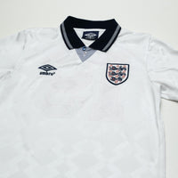1990/92 Gascoigne #19 England Retro Umbro Home Football Shirt (S) Italia 90
