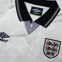 1990/92 Gascoigne #19 England Retro Umbro Home Football Shirt (S) Italia 90