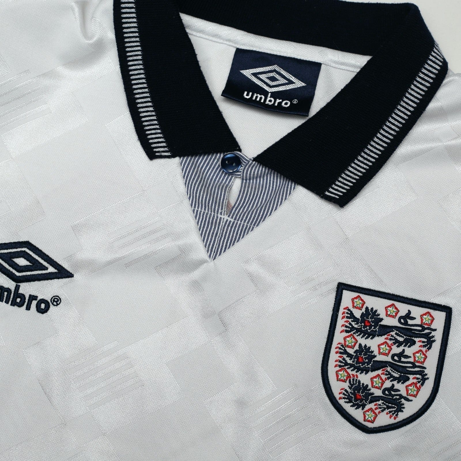 1990/92 Gascoigne #19 England Retro Umbro Home Football Shirt (S) Italia 90