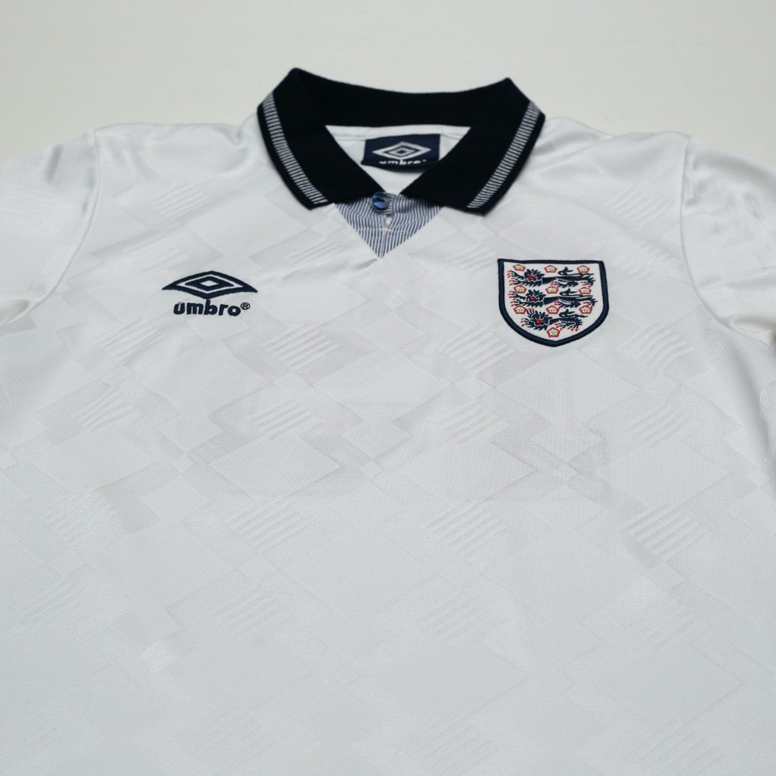 1990/92 Gascoigne #19 England Retro Umbro Home Football Shirt (S) Italia 90