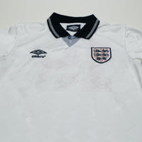 1990/92 Gascoigne #19 England Retro Umbro Home Football Shirt (S) Italia 90