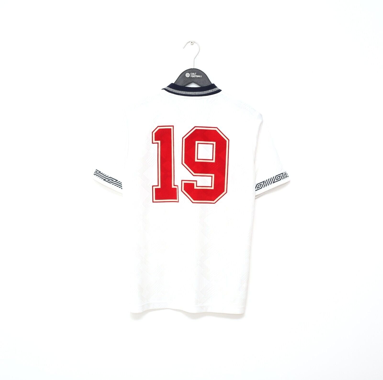1990/92 GASCOIGNE #19 England Retro Umbro Home Football Shirt (S) Italia 90