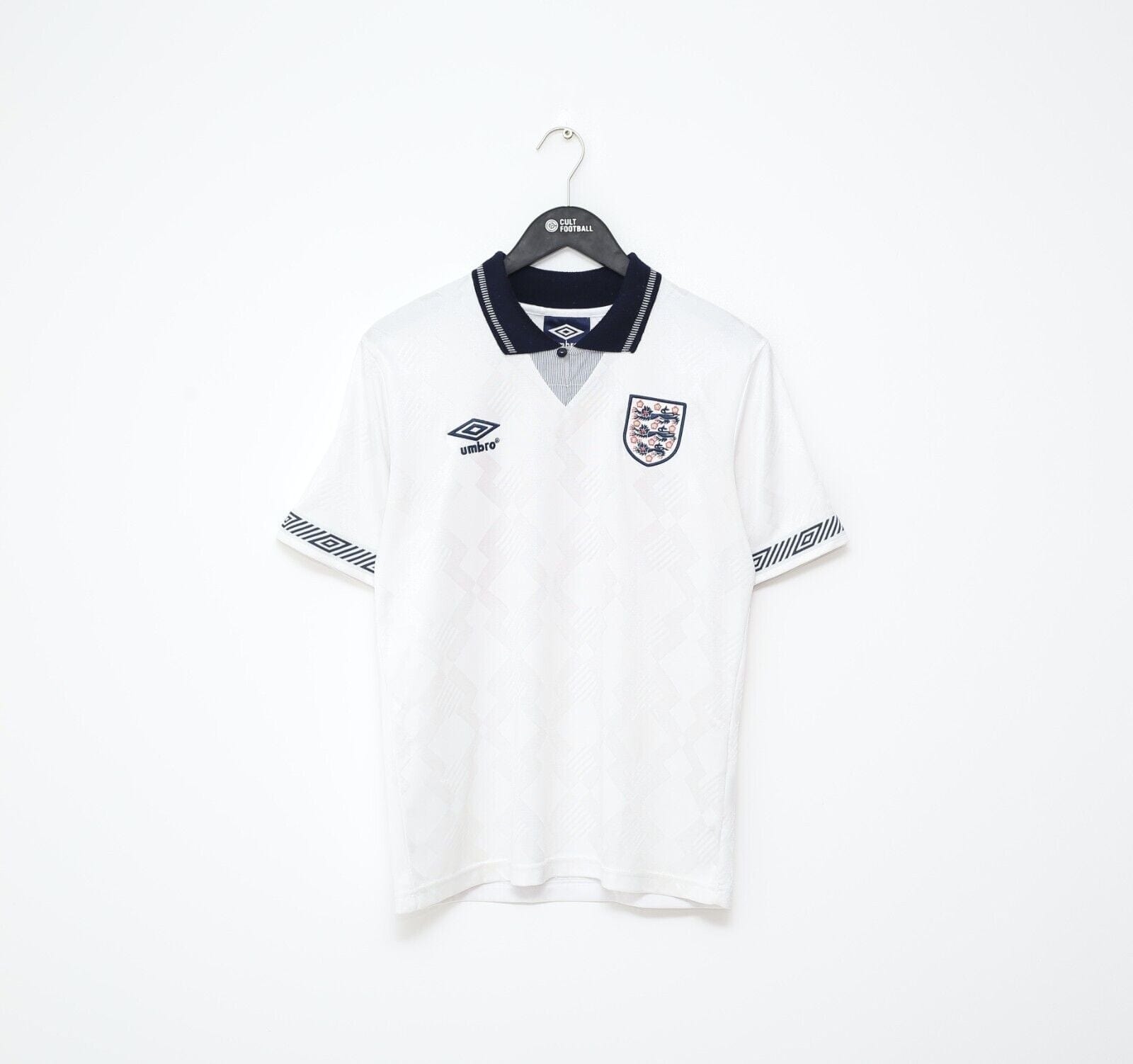 1990/92 GASCOIGNE #19 England Retro Umbro Home Football Shirt (S) Italia 90
