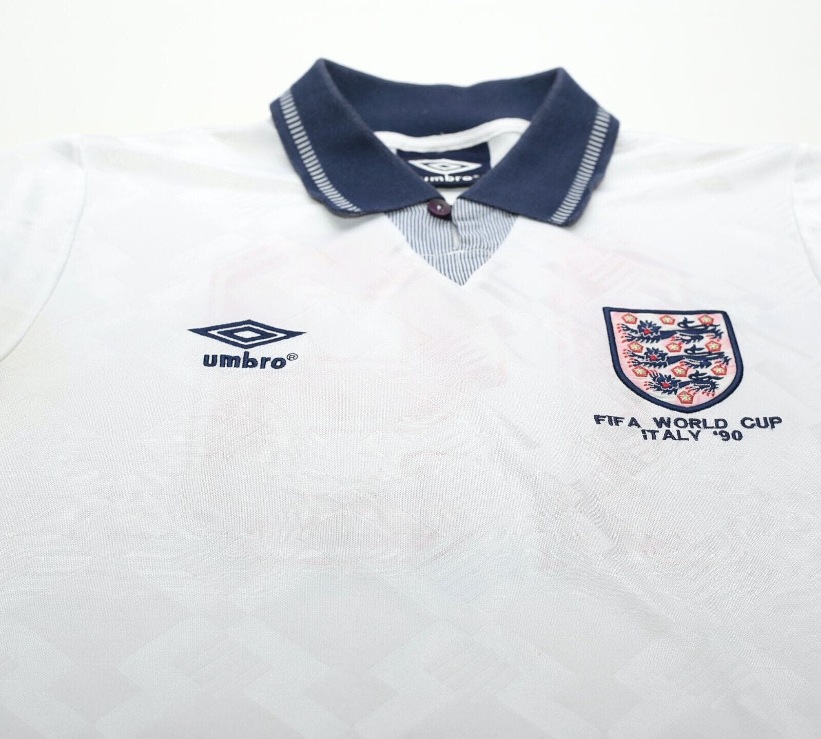 1990/92 GASCOIGNE #19 England Retro Umbro Home Football Shirt (S 