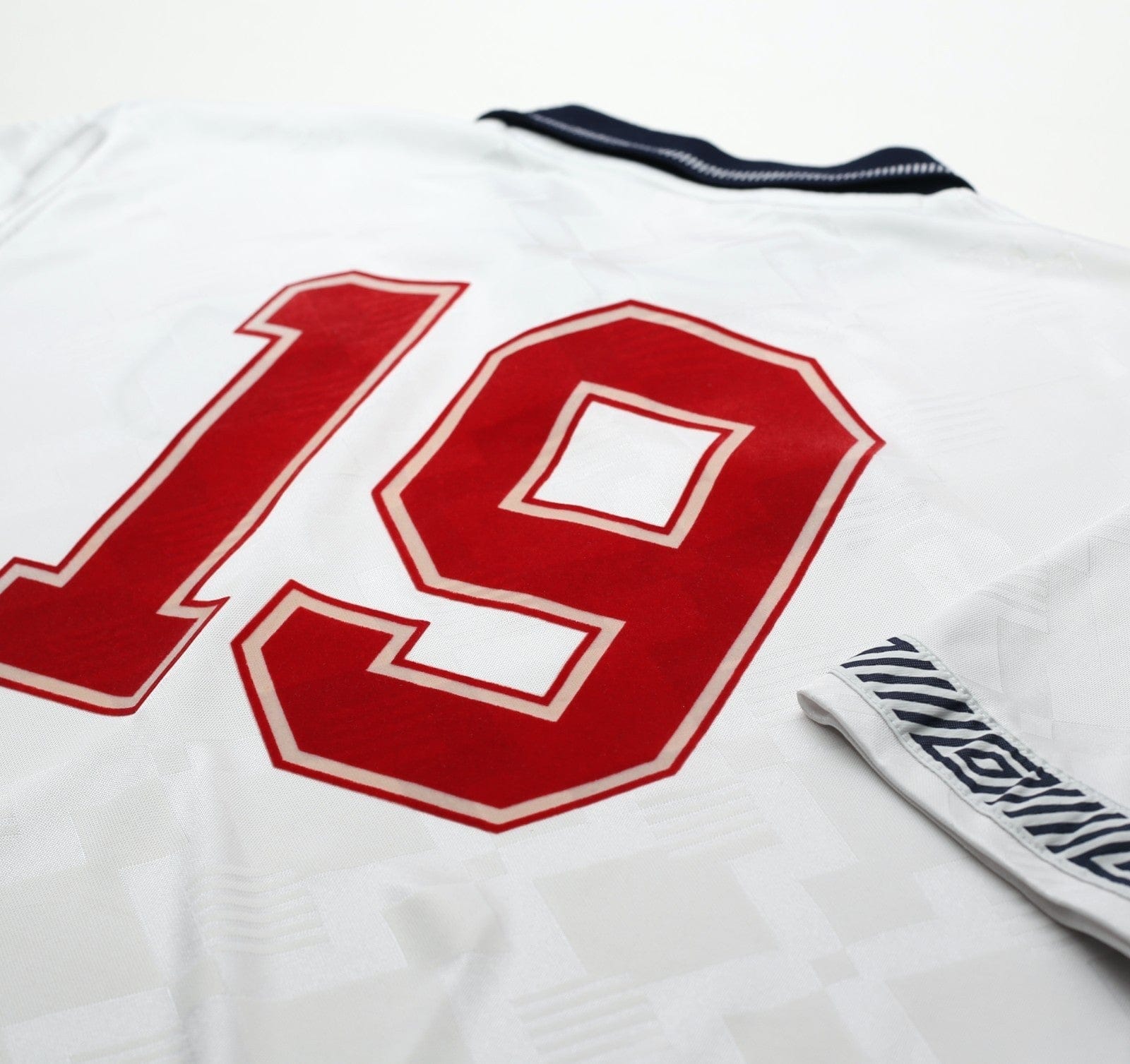 1990/92 GASCOIGNE #19 England Retro Umbro Home Football Shirt (XL) Italia 90