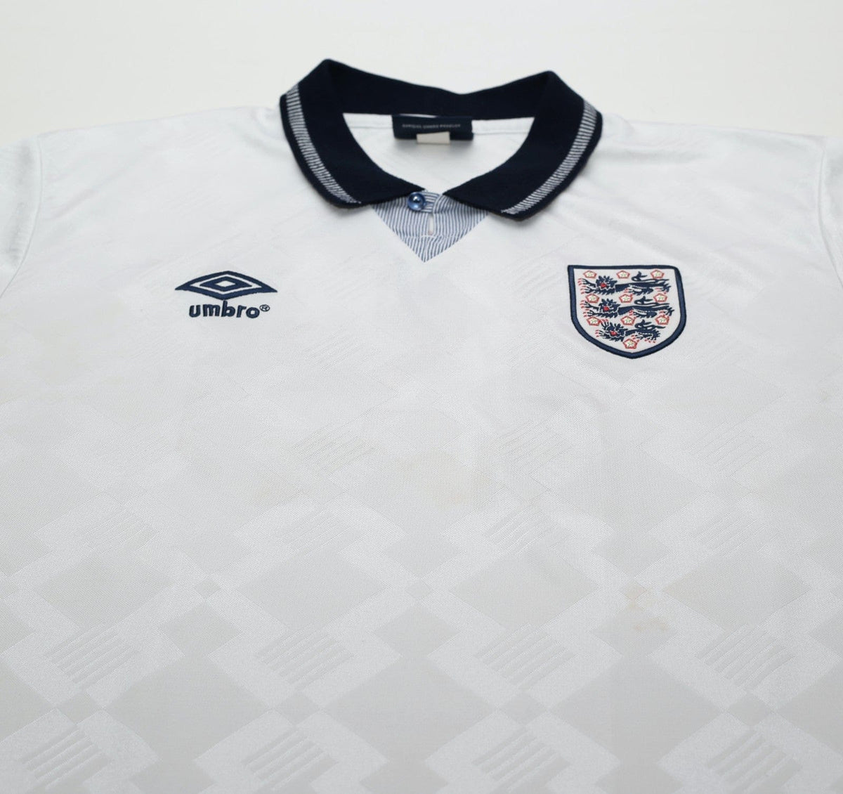 1990/92 GASCOIGNE #19 England Retro Umbro Home Football Shirt (XL) Italia 90